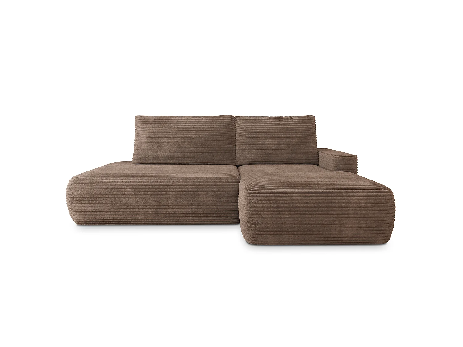Hoekbank AVINI, met slaapfunctie, Cordstof Beige