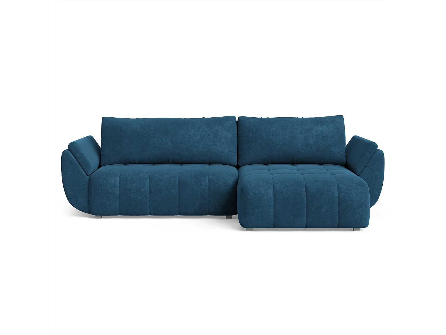 Hoekbank OLSI, met slaapfunctie, Veloursstof Blauw