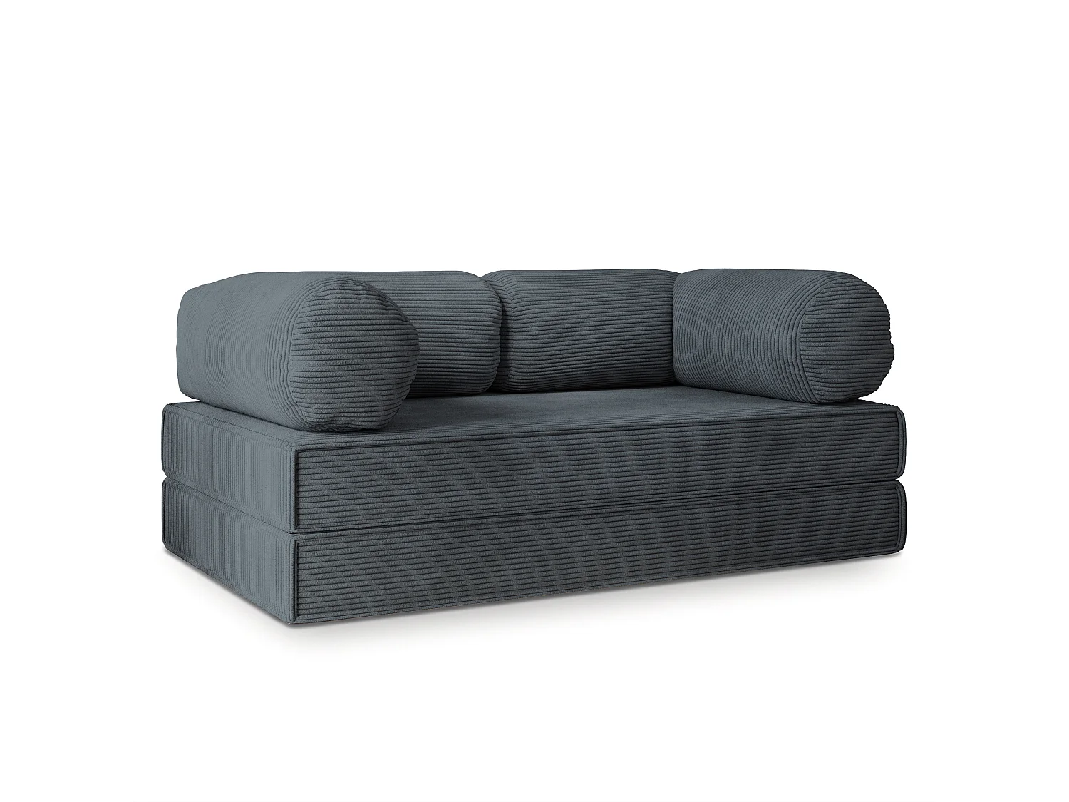Canapé compressé ALVIO sans cadre métallique, Velours côtelé POSO, Anthracite