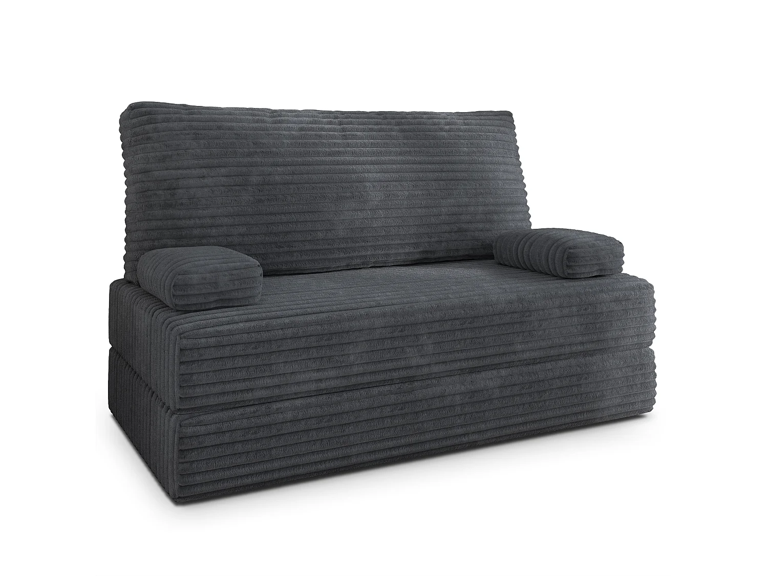 Canapé compressé LADIA sans cadre métallique, Velours côtelé TILIA, Anthracite