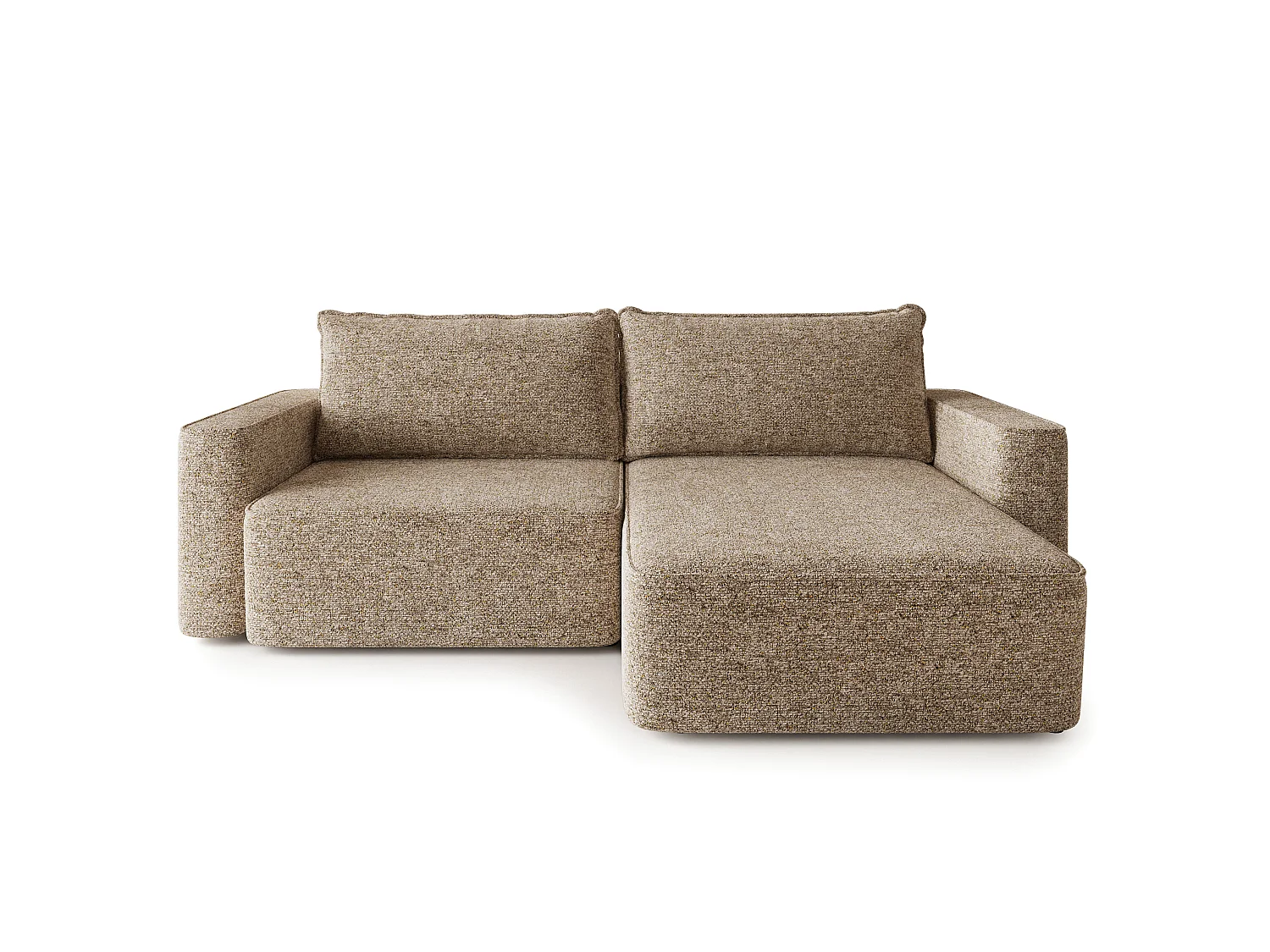 Hoekbank BELISE, met slaapfunctie, Chenille Beige