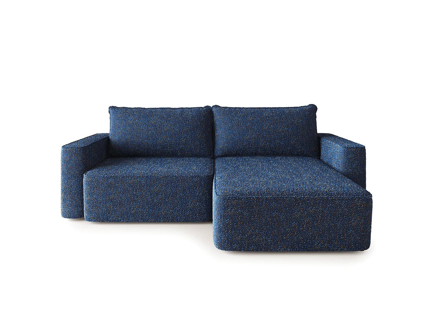 Hoekbank BELISE, met slaapfunctie, Chenille Blauw