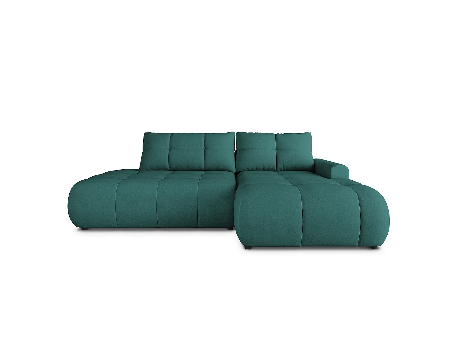 Hoekbank FLUMA, met slaapfunctie, Fluweelstof Blauw