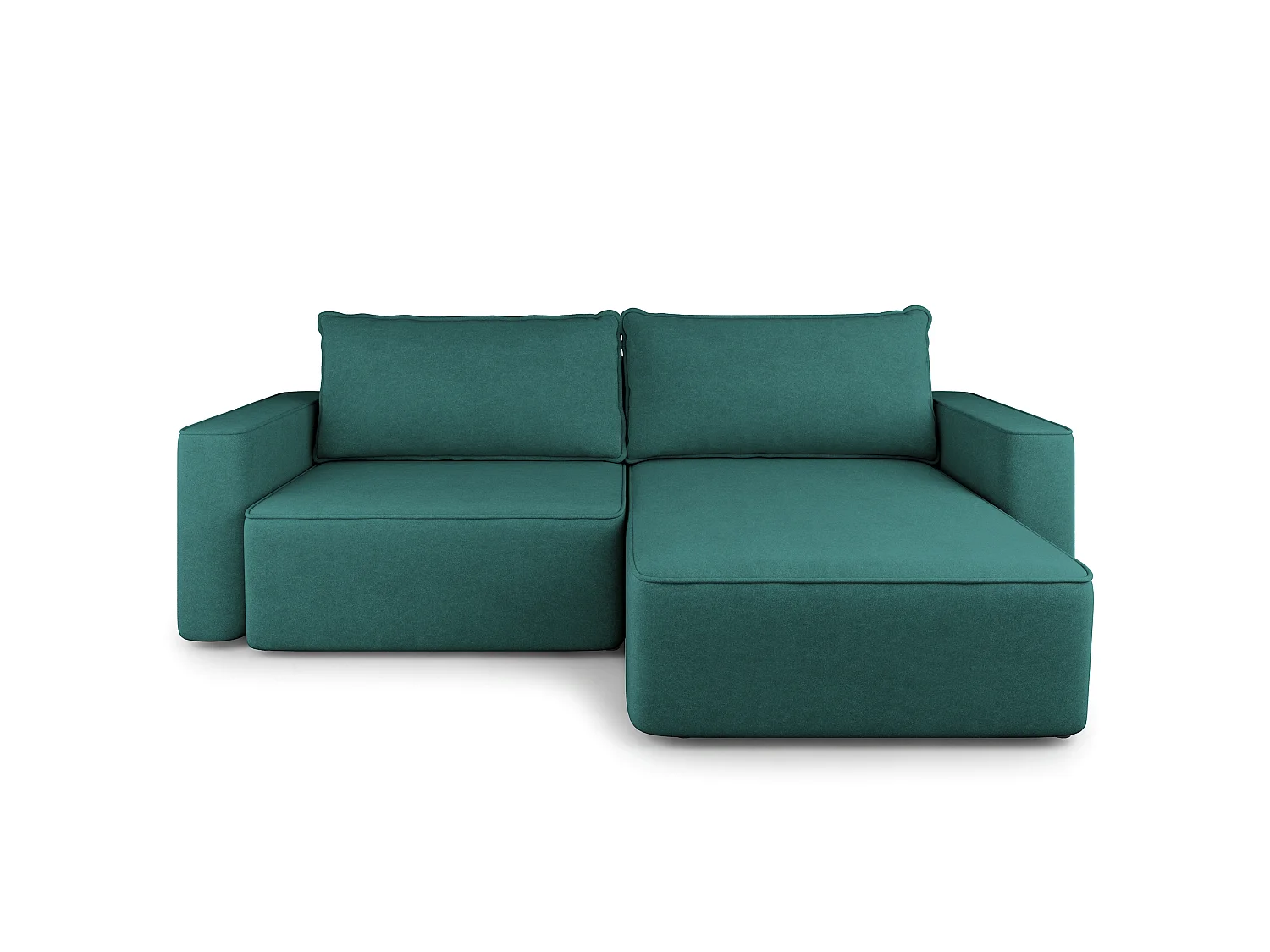 Hoekbank BELISE, met slaapfunctie, Fluweelstof Blauw