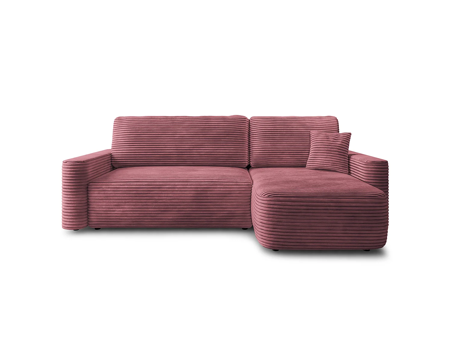 Hoekbank NERI, met slaapfunctie, Cordstof Roze