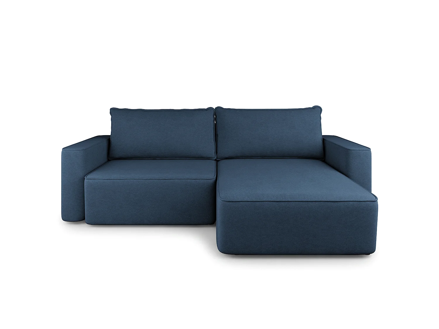 Hoekbank BELISE, met slaapfunctie, Fluweelstof Blauw