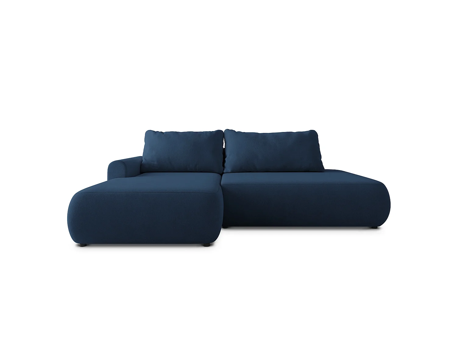Hoekbank NUVIRA, met slaapfunctie, Fluweelstof Blauw