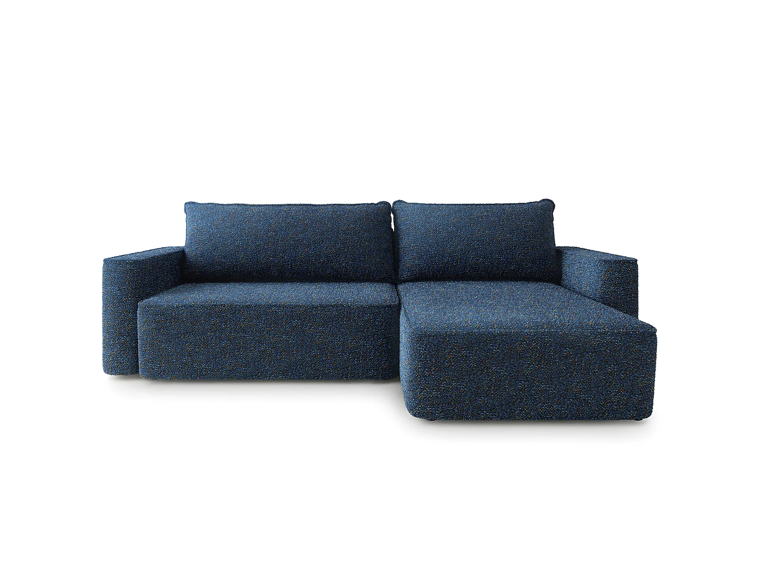 Hoekbank BELARO, met slaapfunctie, Chenille Blauw
