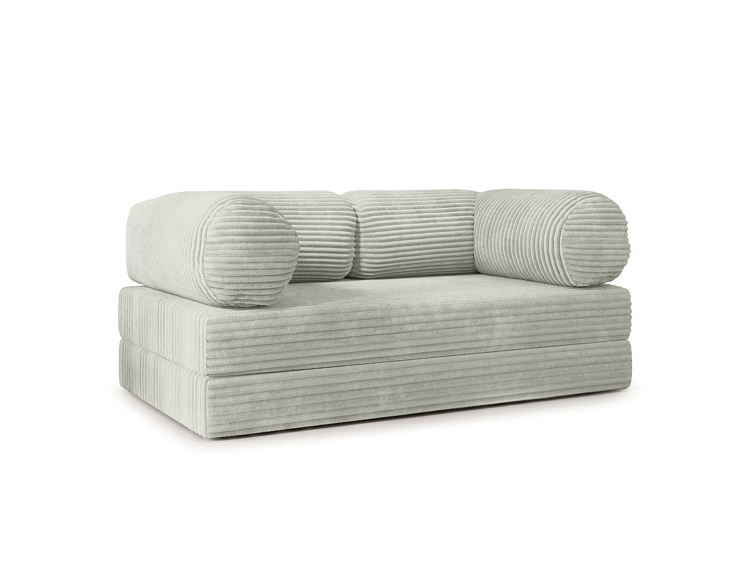 Canapé compressé ALVIO sans cadre métallique, Velours côtelé TILIA, Gris clair