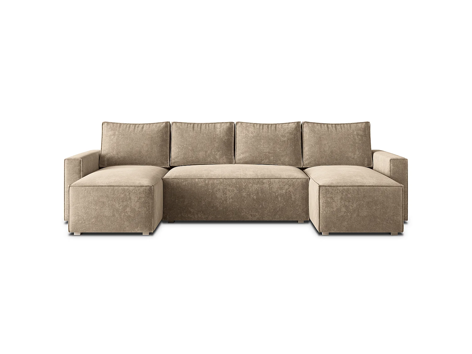Hoekbank ASPRA, met slaapfunctie, Chenille Beige