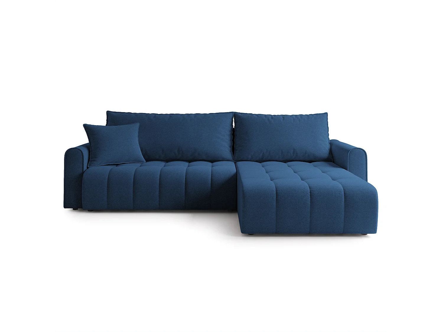 Hoekbank FRIGA, met slaapfunctie, Structuurstof Blauw