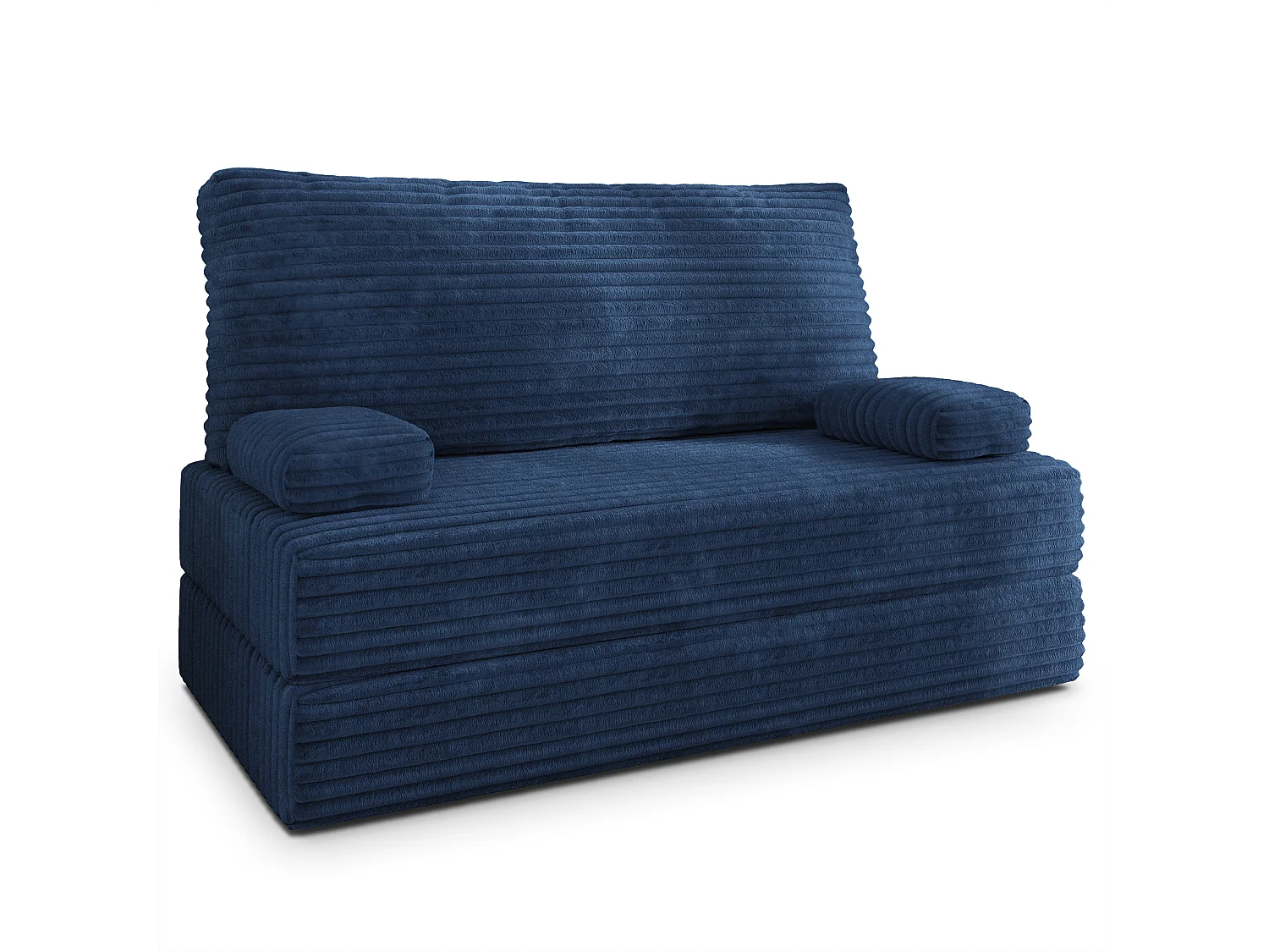 Canapé compressé LADIA sans cadre métallique, Velours côtelé TILIA, Bleu