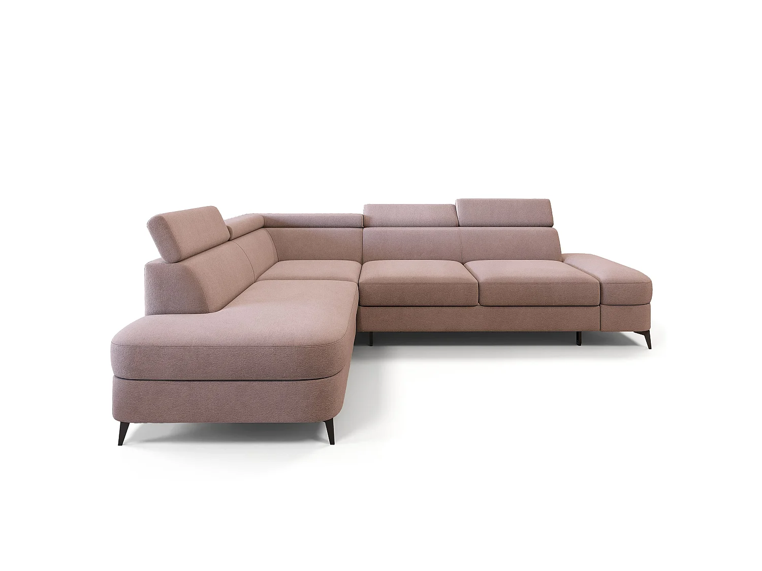Hoekbank AVISE, met slaapfunctie, Veloursstof Roze