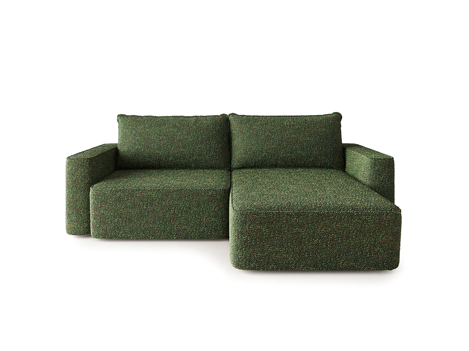 Hoekbank BELISE, met slaapfunctie, Chenille Groen