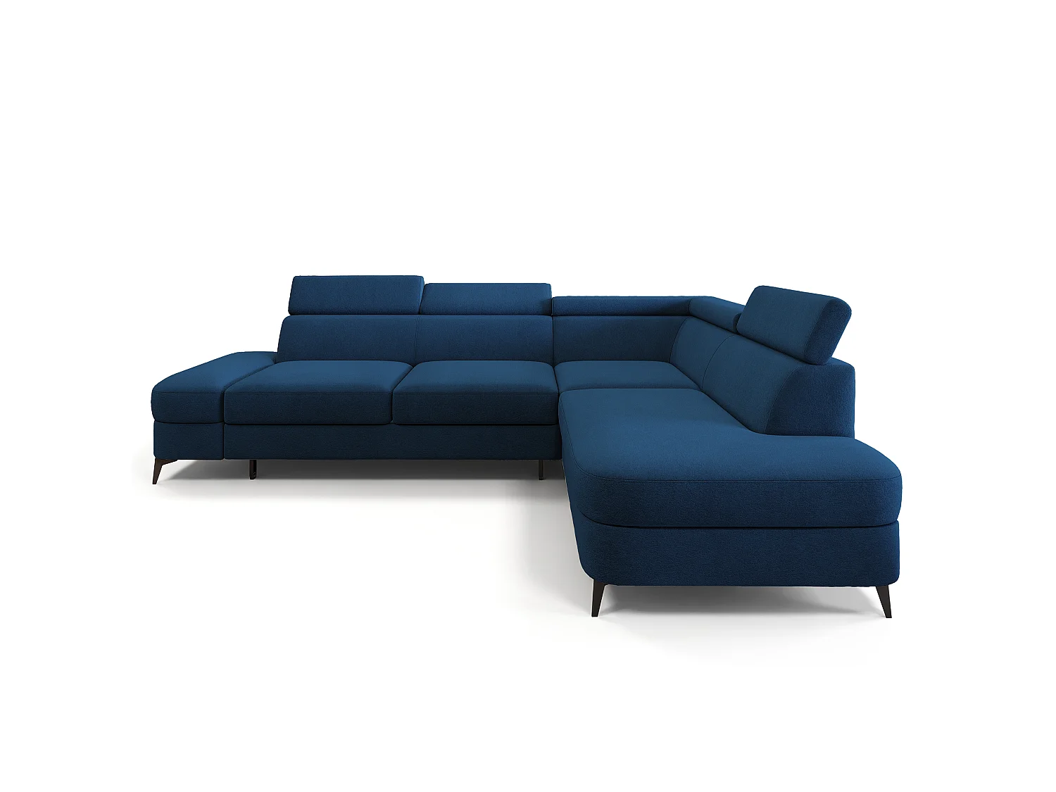 Hoekbank AVISE, met slaapfunctie, Veloursstof Blauw