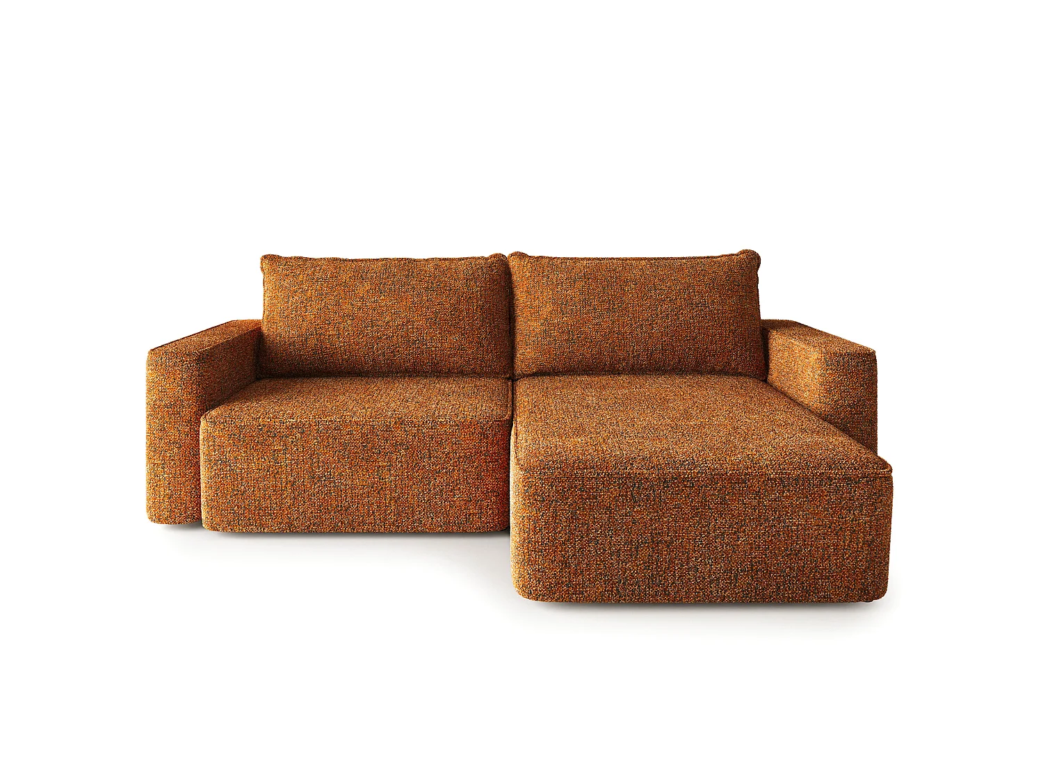 Hoekbank BELISE, met slaapfunctie, Chenille Oranje