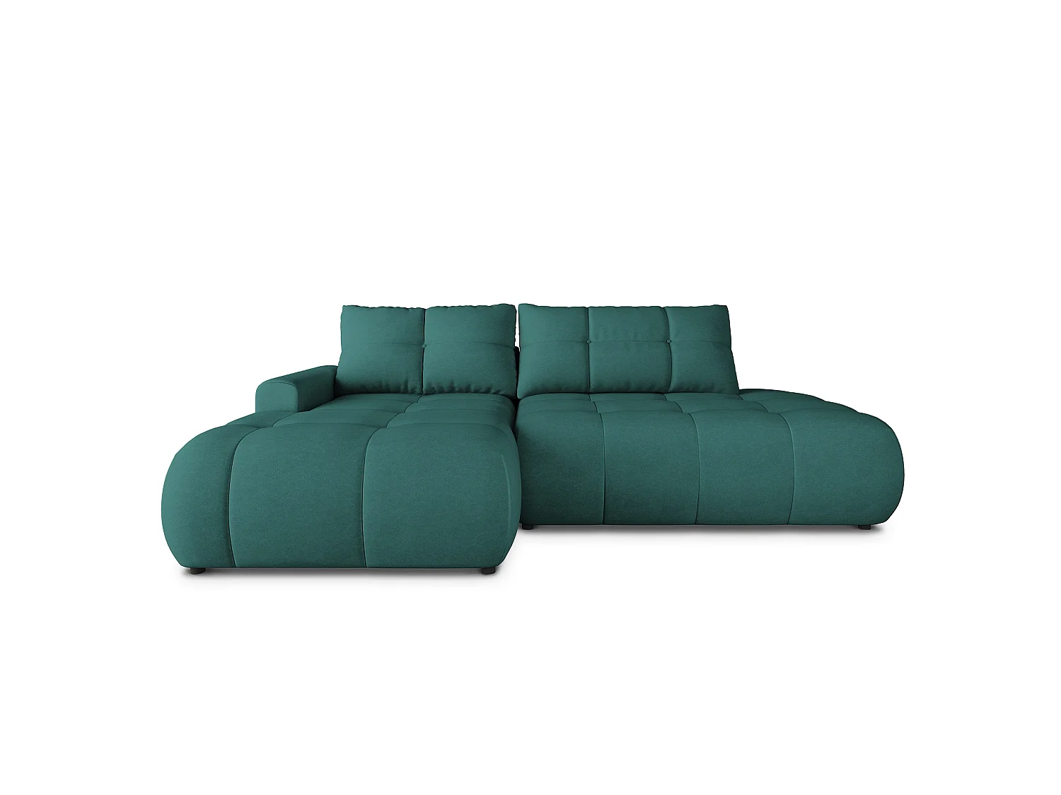 Hoekbank FLUMA, met slaapfunctie, Fluweelstof Blauw