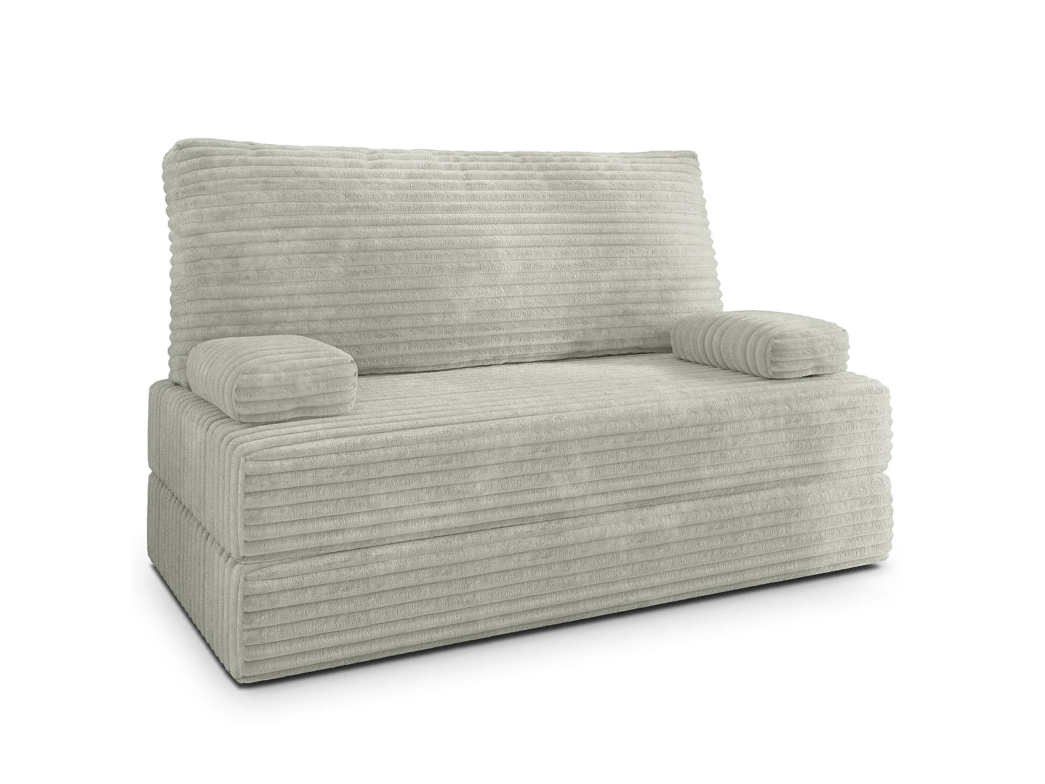 Canapé compressé LADIA sans cadre métallique, Velours côtelé TILIA, Gris clair