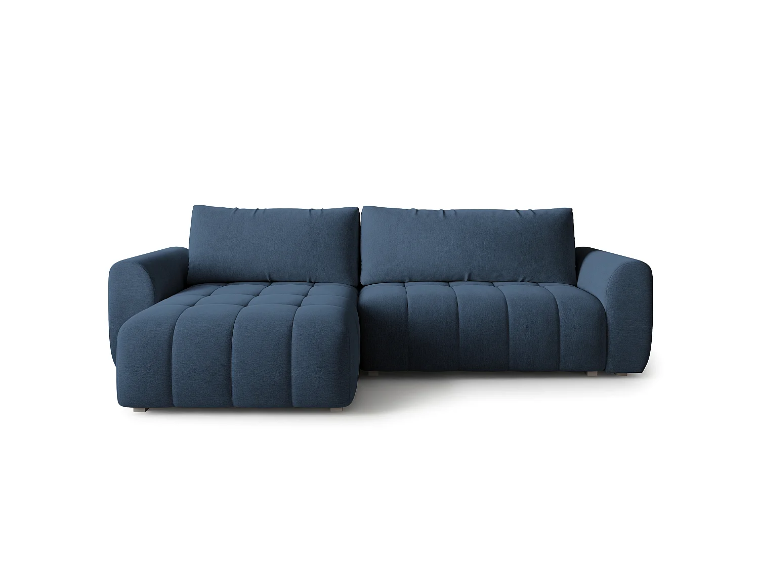 Hoekbank MODARO, met slaapfunctie, Fluweelstof Blauw