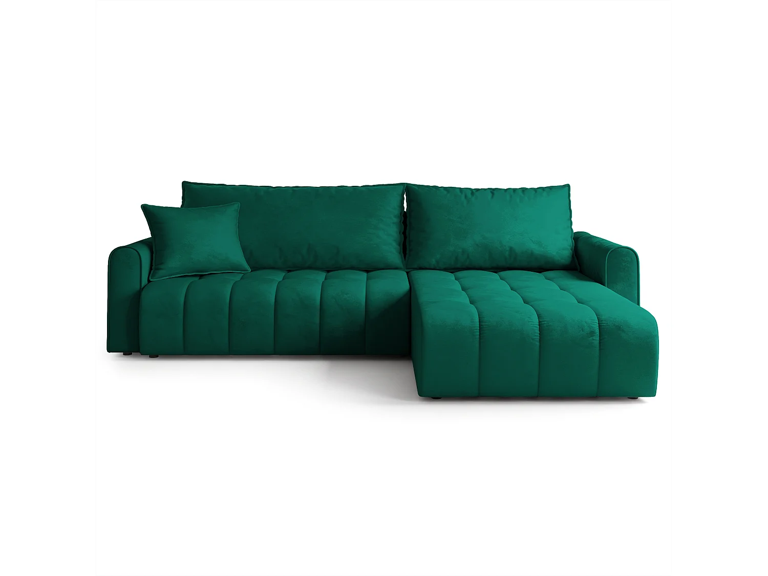 Hoekbank FRIGA, met slaapfunctie, Veloursstof Groen