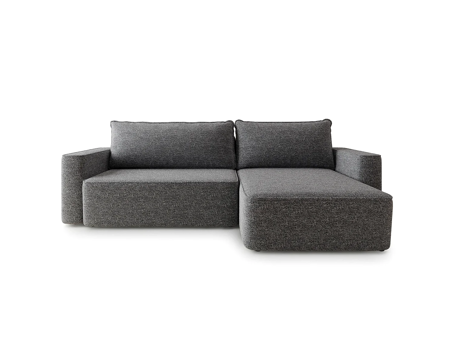 Hoekbank BELARO, met slaapfunctie, Chenille Grijs