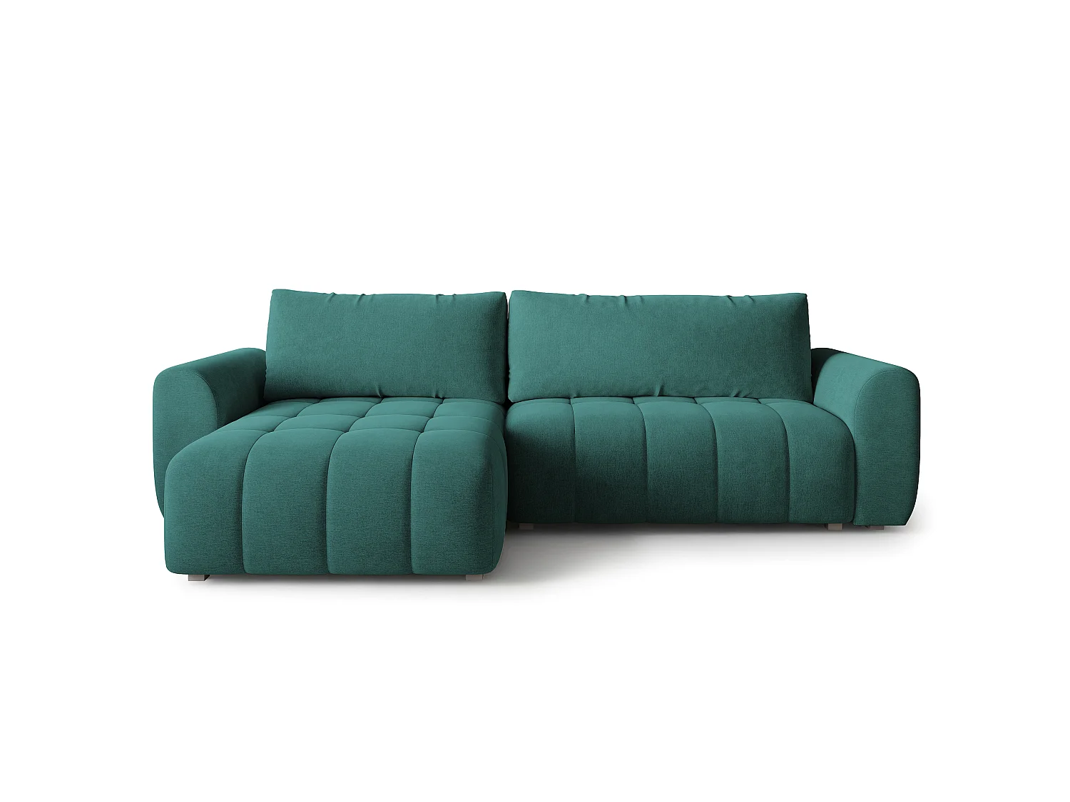 Hoekbank MODARO, met slaapfunctie, Fluweelstof Blauw