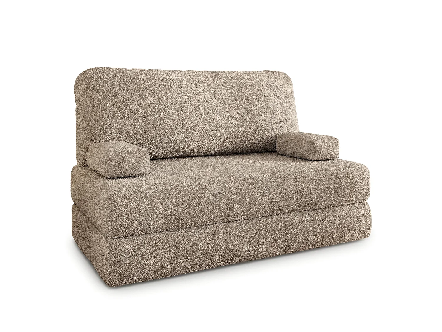 Canapé compressé KESTE sans cadre métallique, Tissu bouclé, Beige
