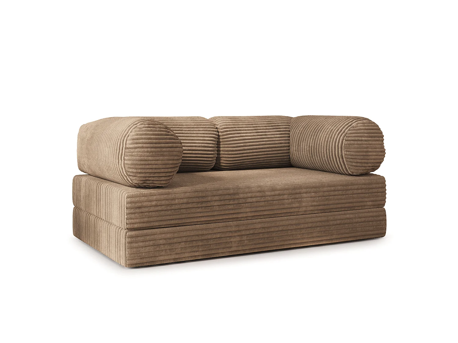 Canapé compressé ALVIO sans cadre métallique, Velours côtelé TILIA, Beige