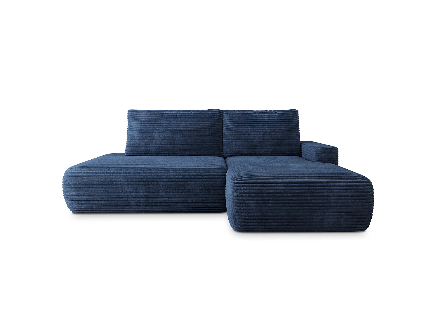 Hoekbank AVINI, met slaapfunctie, Cordstof Blauw