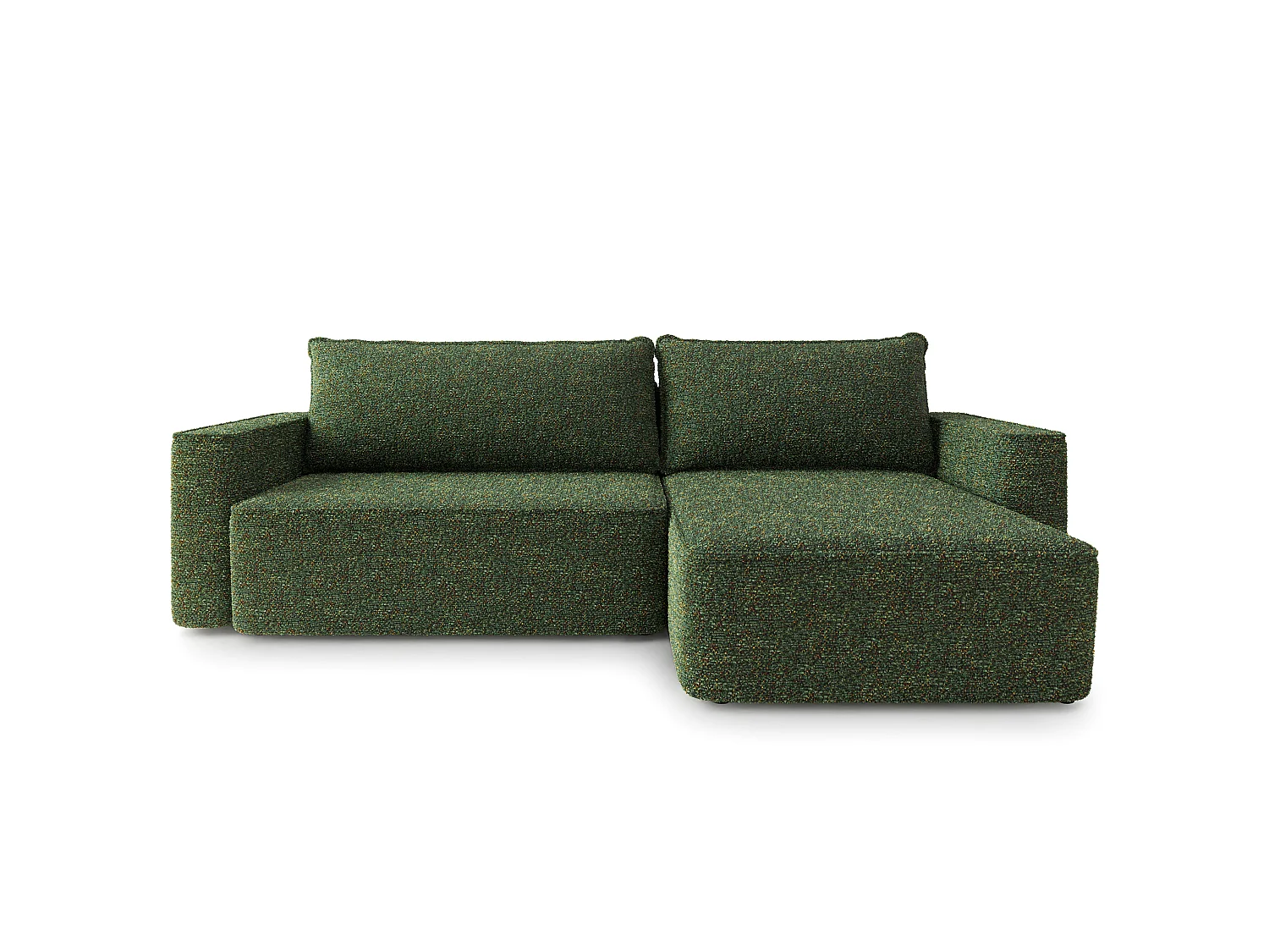 Hoekbank BELARO, met slaapfunctie, Chenille Groen