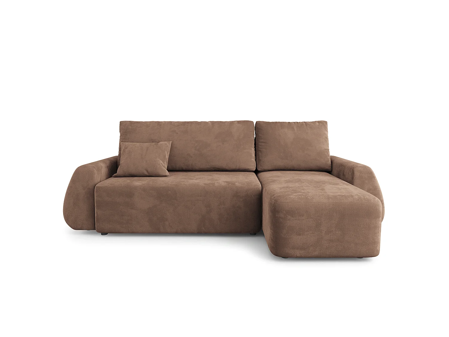 Hoekbank GALVIS, met slaapfunctie, Veloursstof Beige