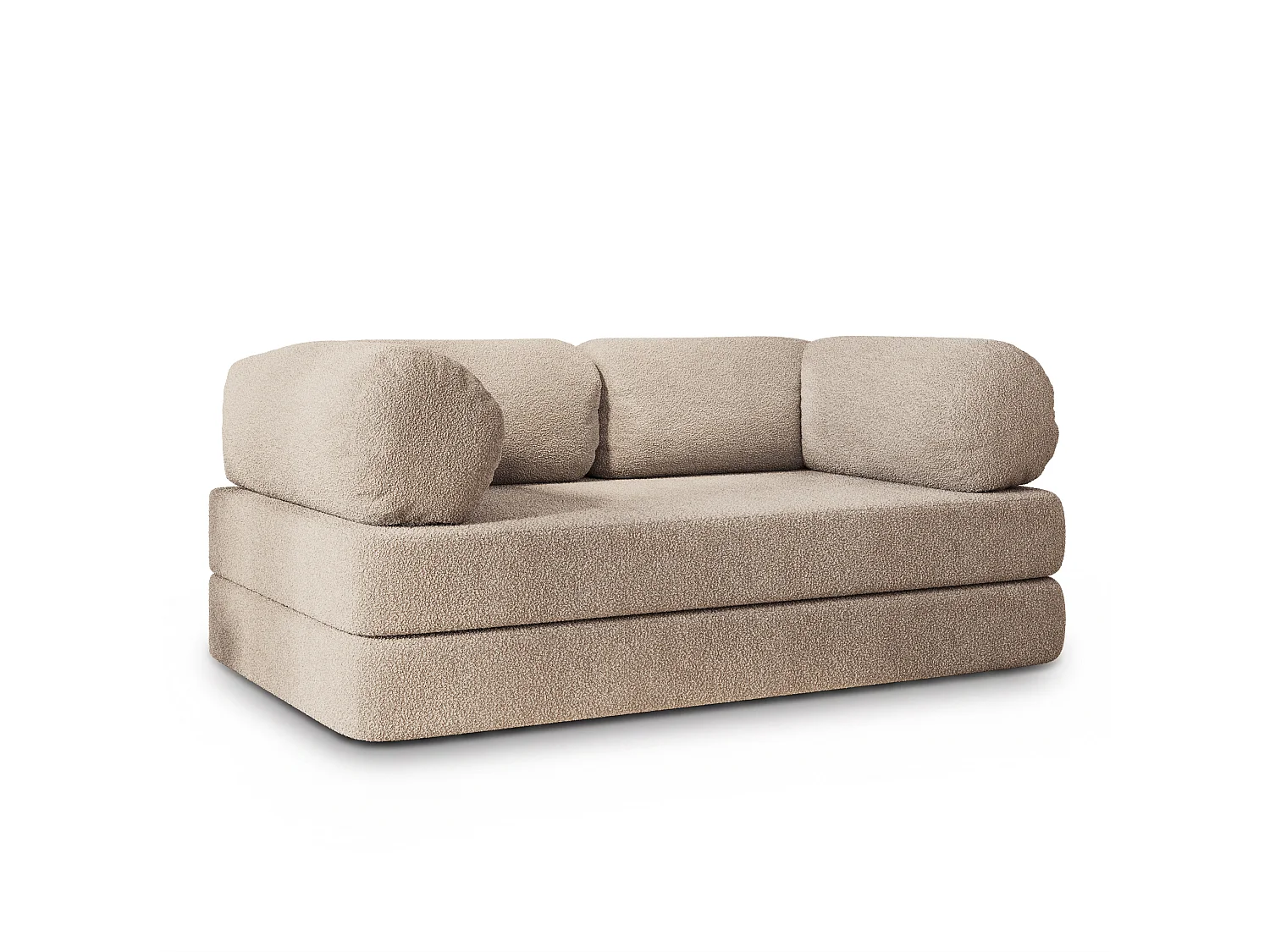 Canapé compressé EIREN sans cadre métallique, Tissu bouclé, Beige