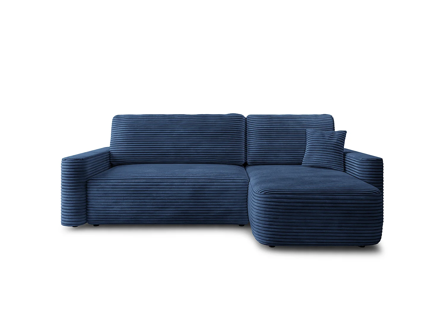 Hoekbank NERI, met slaapfunctie, Cordstof Blauw