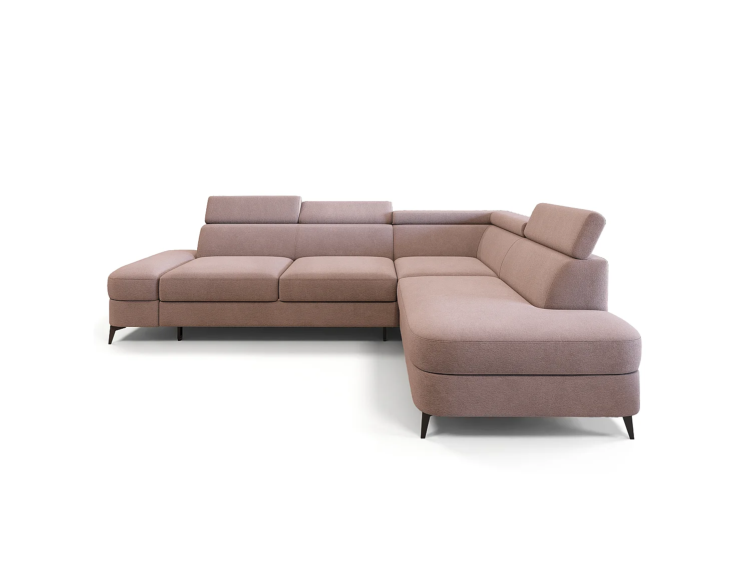 Hoekbank AVISE, met slaapfunctie, Veloursstof Roze