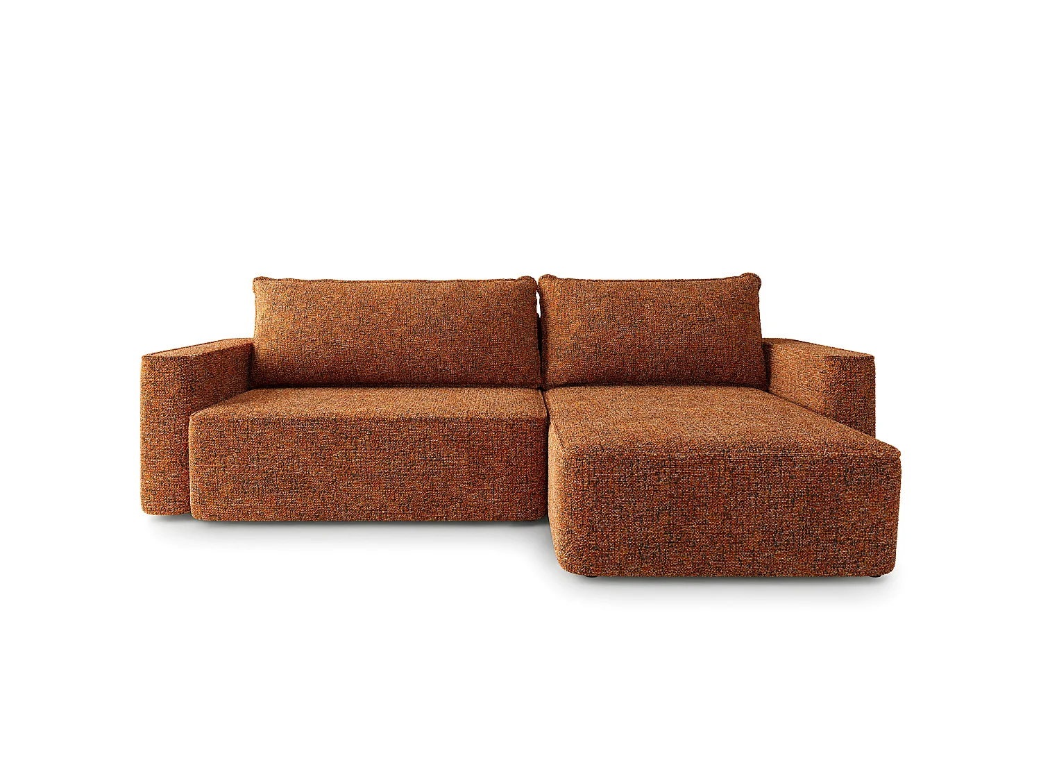 Hoekbank BELARO, met slaapfunctie, Chenille Oranje