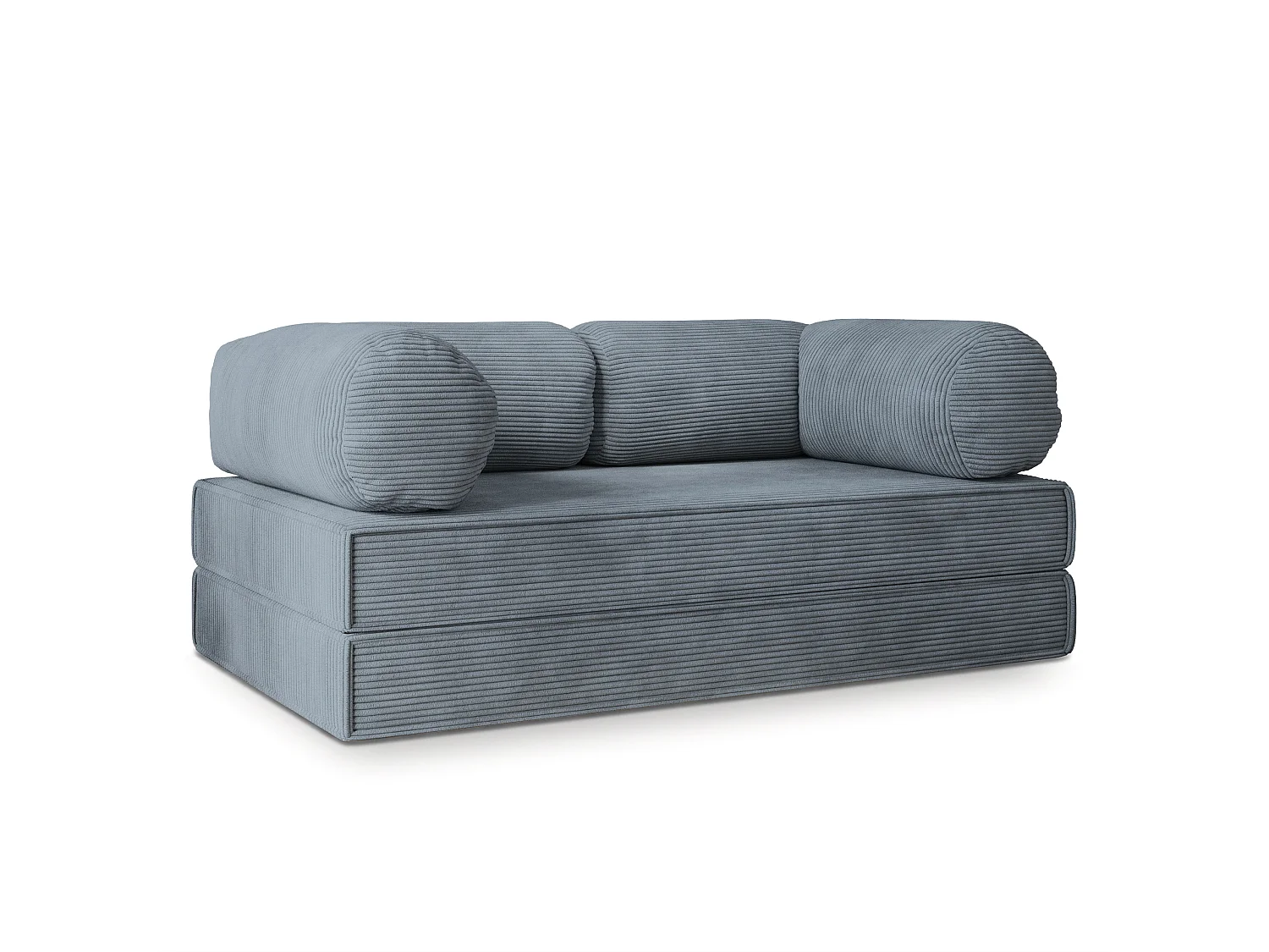 Canapé compressé ALVIO sans cadre métallique, Velours côtelé POSO, Gris