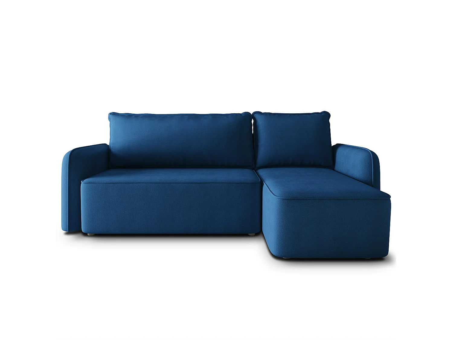 Hoekbank DOLVER, met slaapfunctie, Pluche stof Blauw