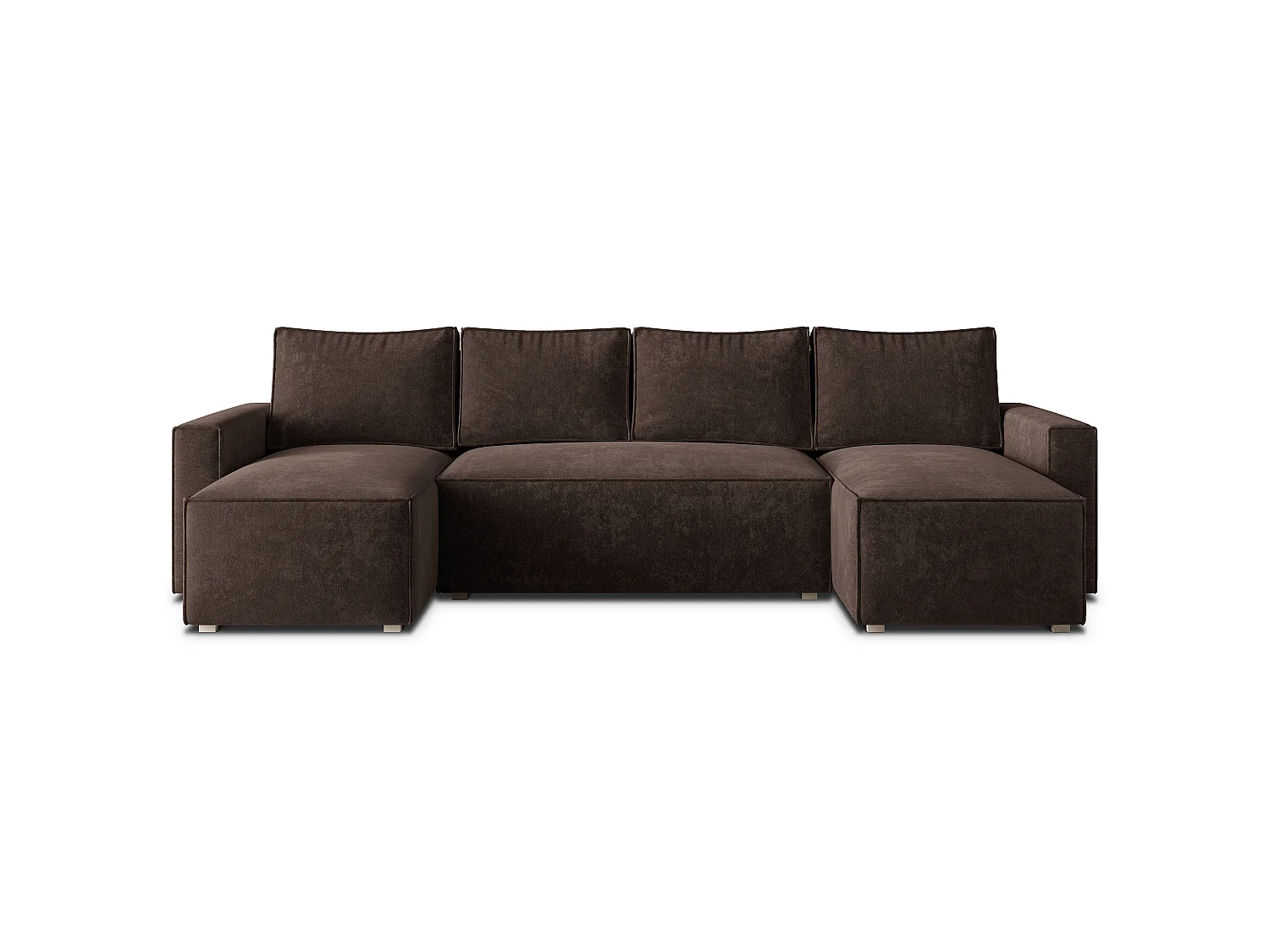 Hoekbank ASPRA, met slaapfunctie, Chenille Bruin