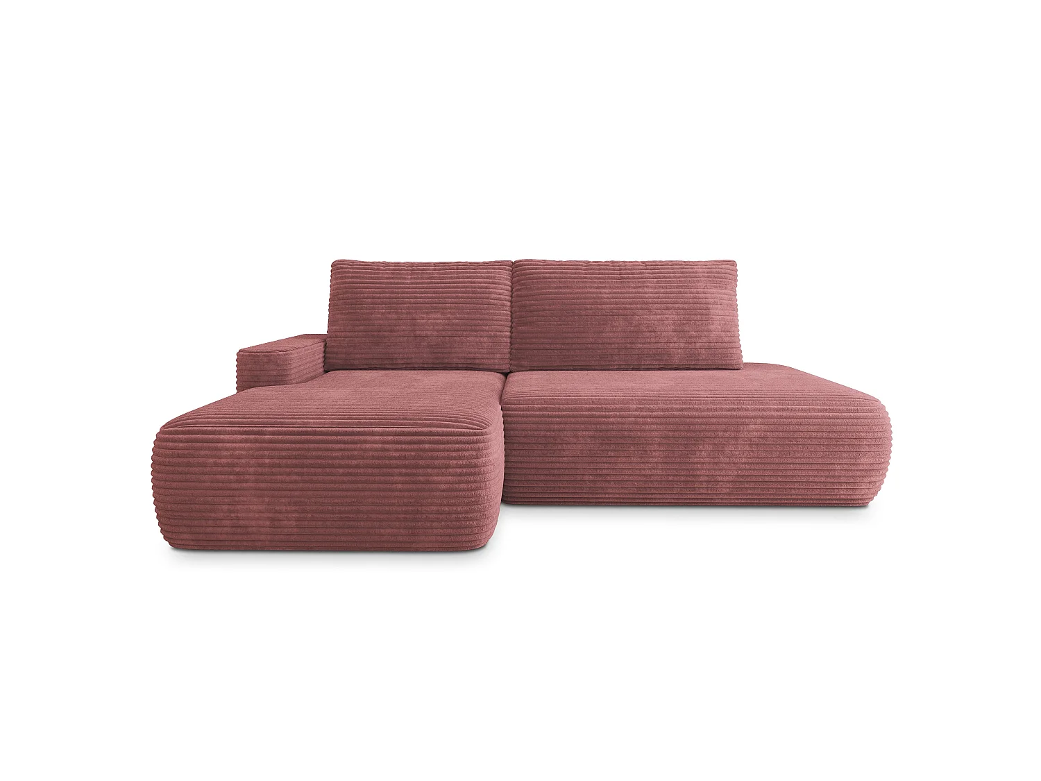 Hoekbank AVINI, met slaapfunctie, Cordstof Roze