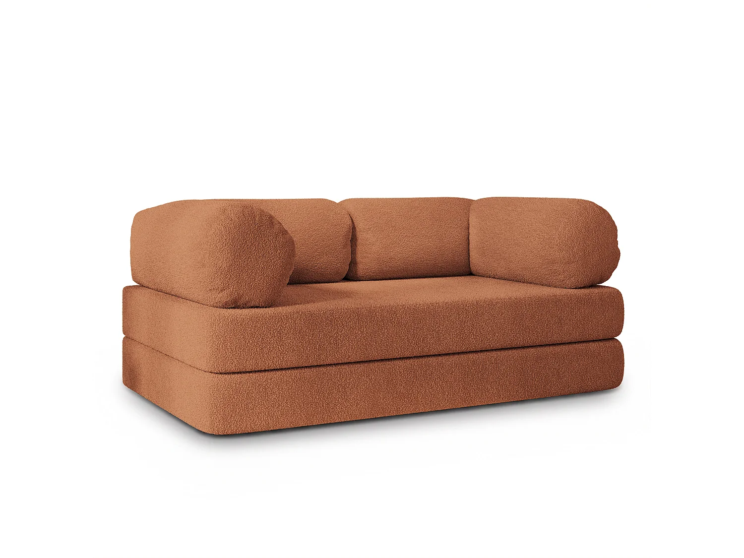 Canapé compressé EIREN sans cadre métallique, Tissu bouclé, Cuivré
