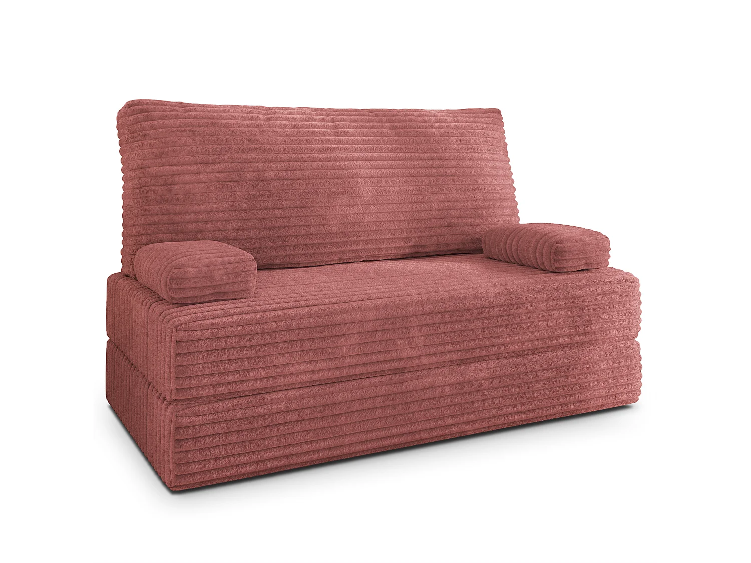 Canapé compressé LADIA sans cadre métallique, Velours côtelé TILIA, Rose poudré