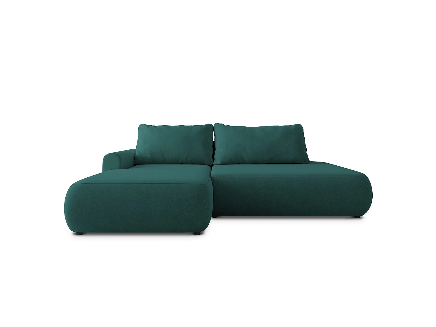 Hoekbank NUVIRA, met slaapfunctie, Fluweelstof Blauw