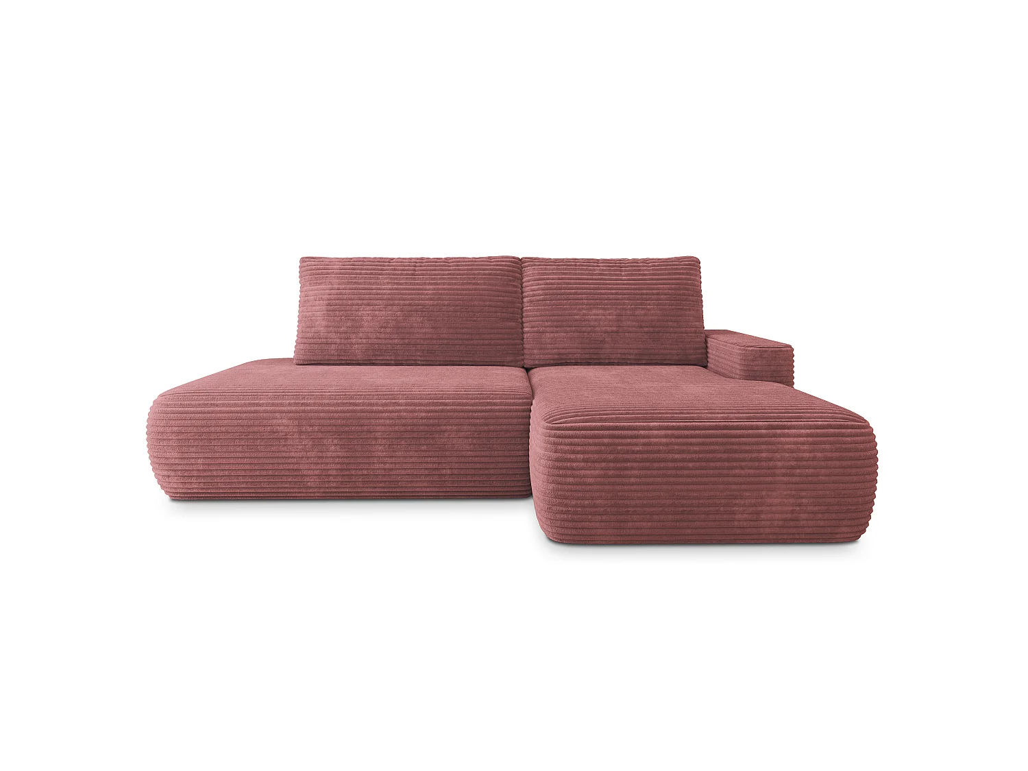 Hoekbank AVINI, met slaapfunctie, Cordstof Roze