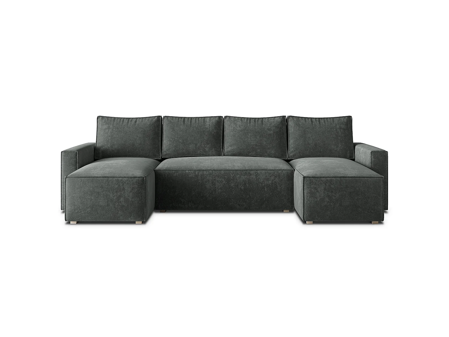 Hoekbank ASPRA, met slaapfunctie, Chenille Grijs