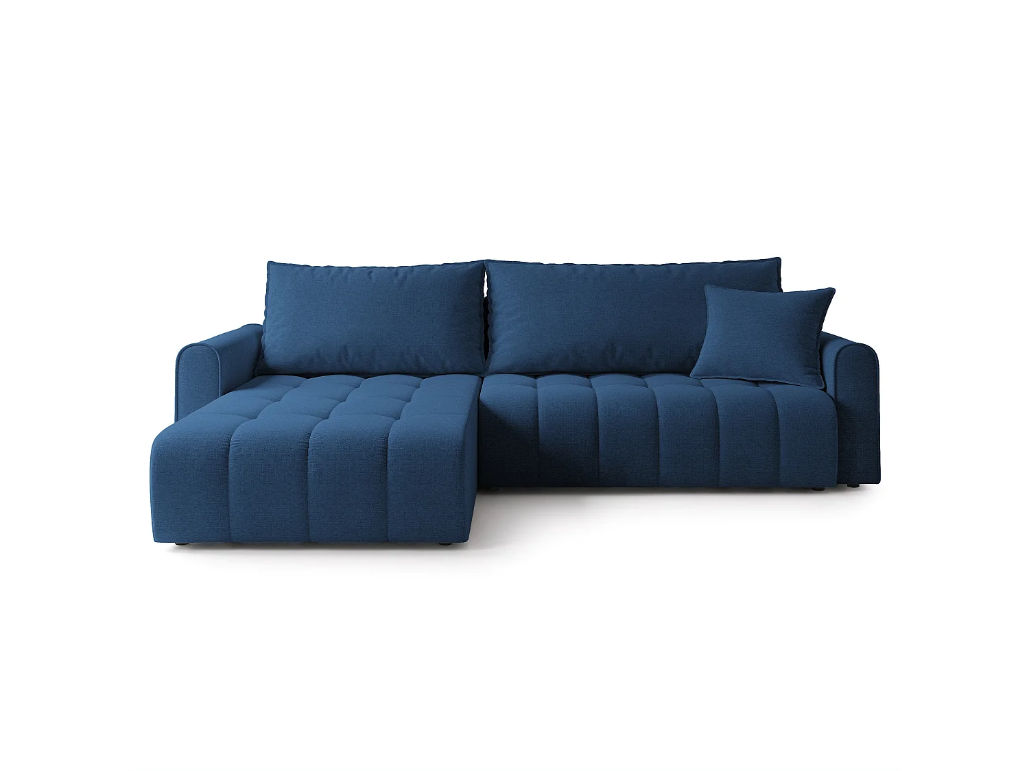 Hoekbank FRIGA, met slaapfunctie, Structuurstof Blauw