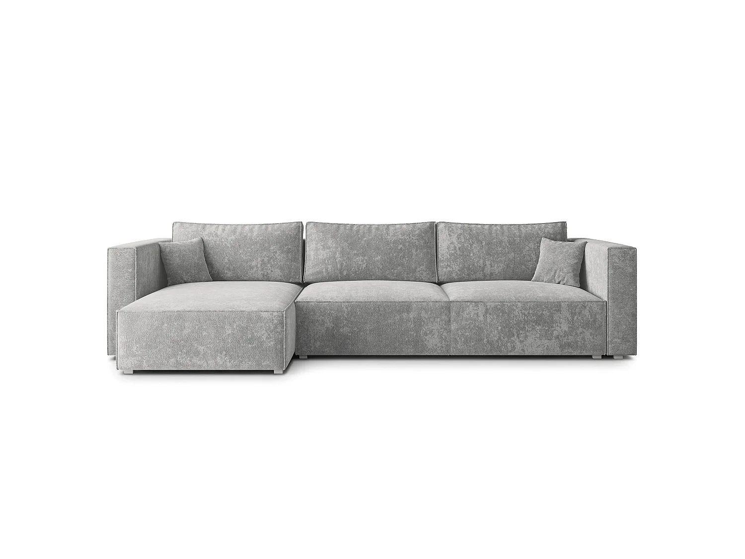 Hoekbank TOLMO, met slaapfunctie, Chenille Lichtgrijs