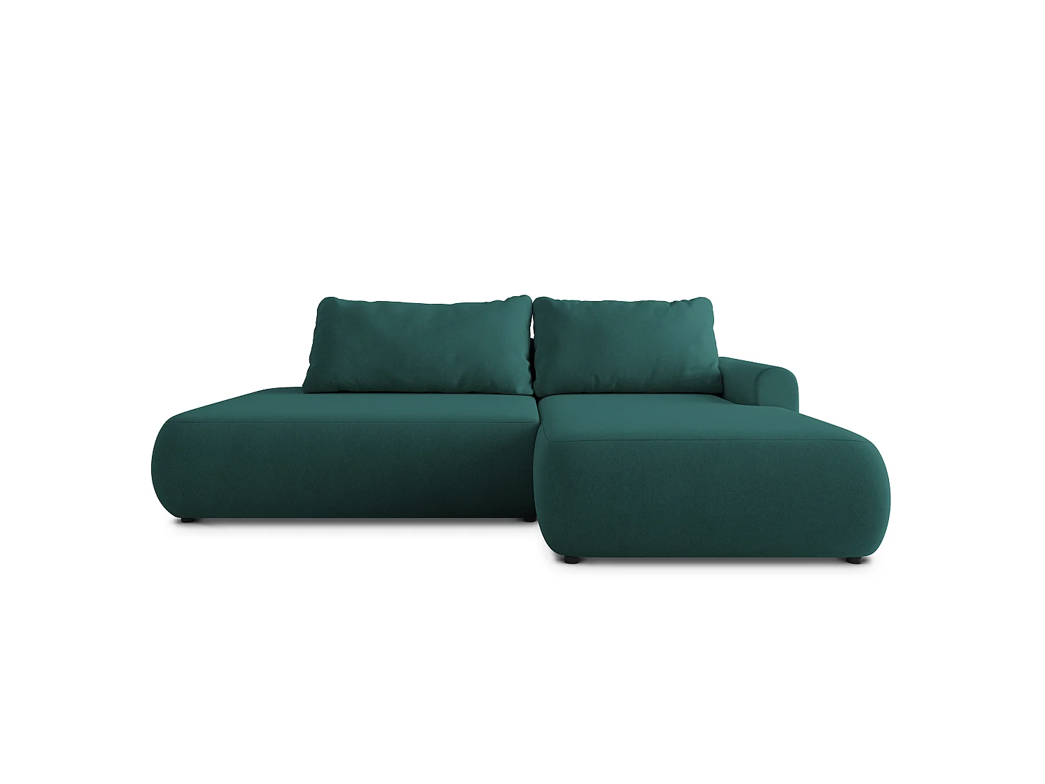 Hoekbank NUVIRA, met slaapfunctie, Fluweelstof Blauw