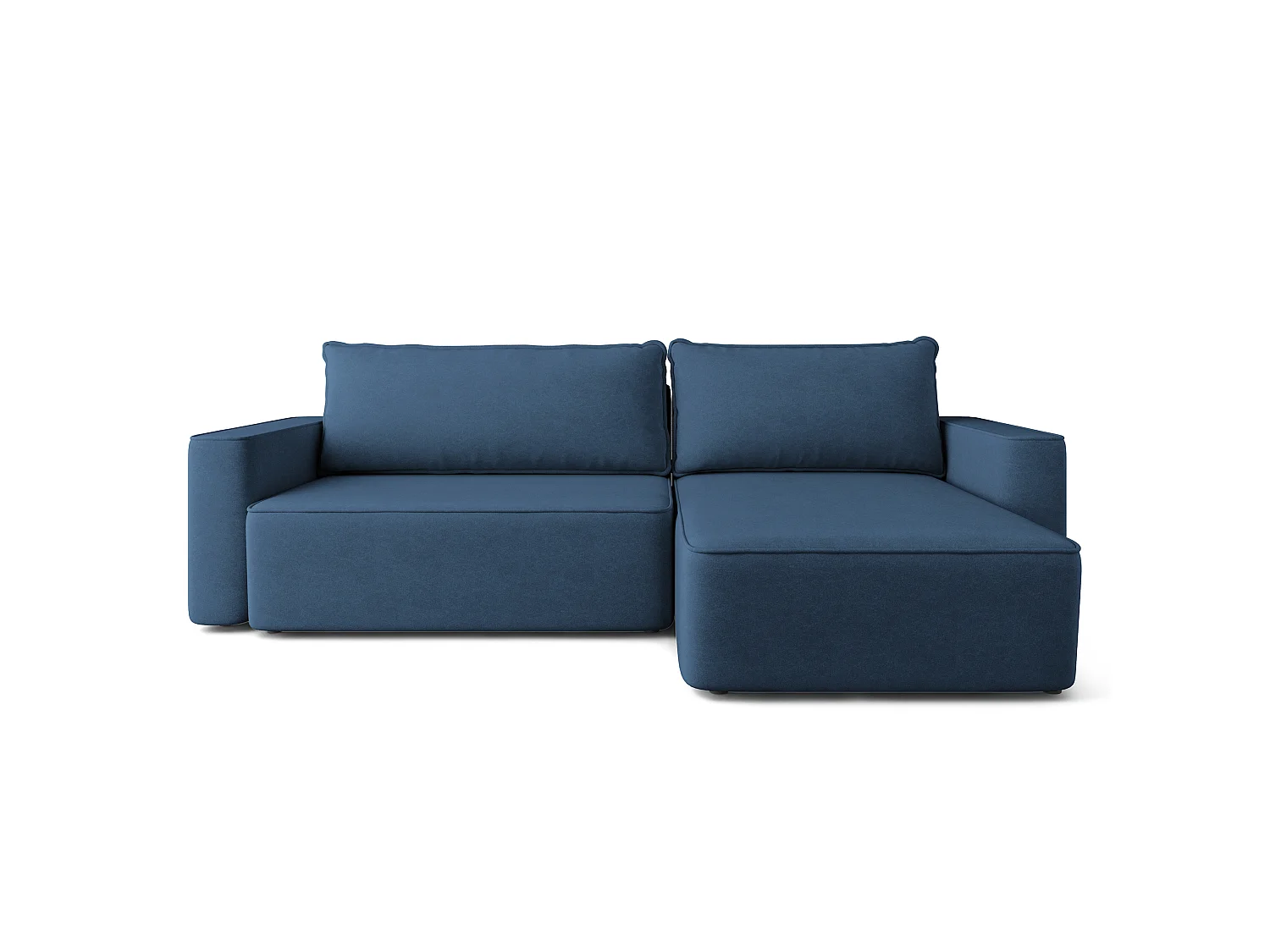 Hoekbank BELARO, met slaapfunctie, Fluweelstof Blauw
