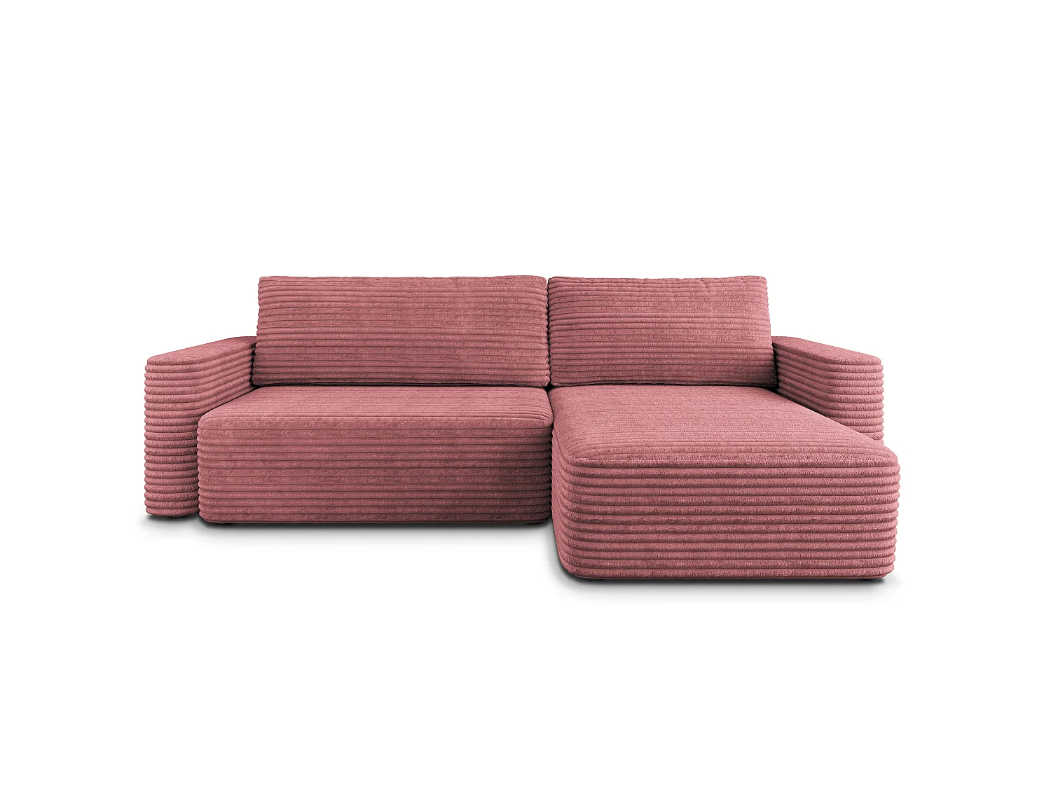 Hoekbank TELIN, met slaapfunctie, Cordstof Roze