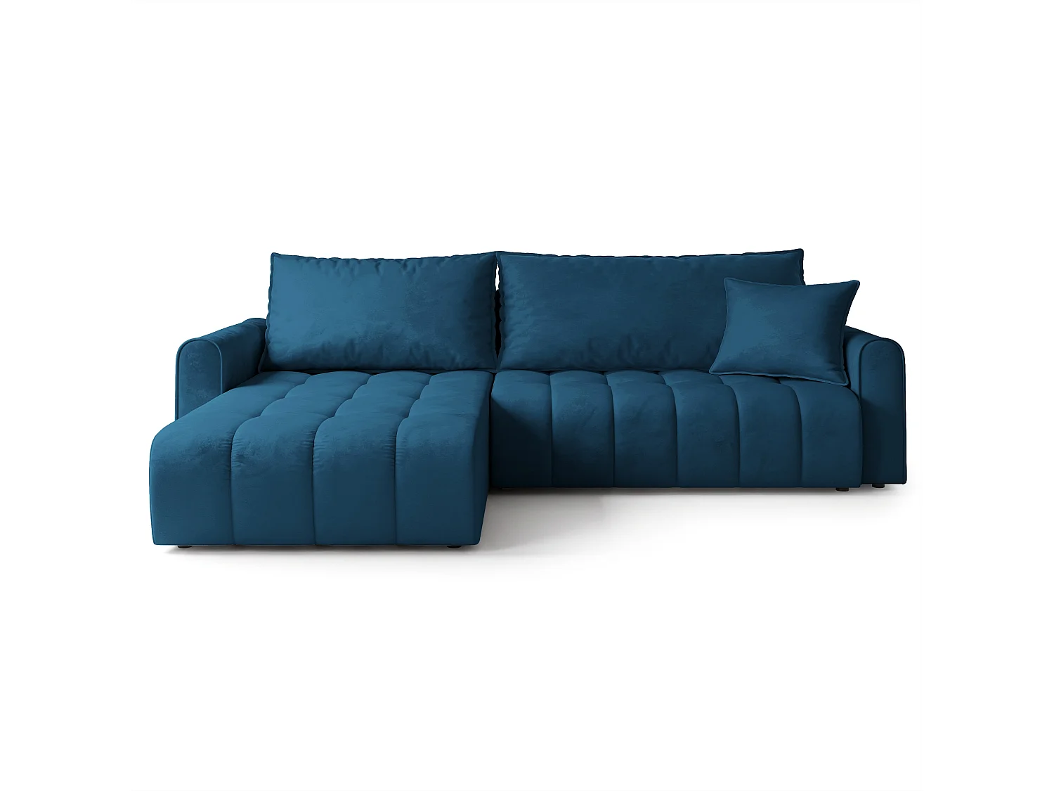 Hoekbank FRIGA, met slaapfunctie, Veloursstof Blauw